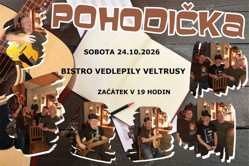 Plakát akce Pohodička – sobota 24. 10. 2026 od 19 hodin v Bistru Vedlepily Veltrusy